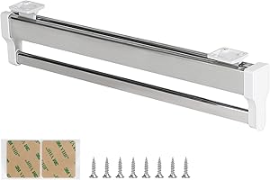 DBREAKS Barra de percha de ropa extensible para guardarrop, percha de armario ajustable telescópica, Ajustable de 40-80 cm, Adecuado para armarios con una profundidad de 400 mm