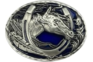 LKMY Fashion Mens Womens Vintage Native 3D Horse Belt Buckle,Western Cowboy Oval Scroll Belt Buckle (horse6)