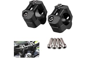CYSKY Risers de guidon de moto 1 1/8 pouce 28mm Universal Handle Bars Mount Clamp Fit pour la plupart des motos, Dirt Bike, VTT （Noir）
