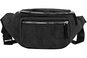 MEMOFYND 1 sac banane en toile noire, sac banane pour sports de plein air, sac à bandoulière unisexe décontracté, convient pour les déplacements, le shopping, les voyages, la course, le cyclisme, Noir , Taille