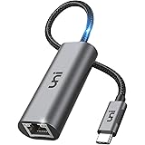uni Adattatore USB C a Ethernet 2,5 Gbps, USB Type-C a RJ45 Ethernet 2500 Mbps, alluminio e nylon, adattatore di rete LAN Thu
