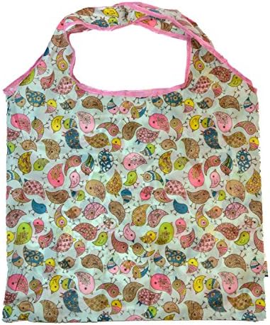 Lightweight Reusable Shopping Bag - Bag In A Pouch (Happy Birds)
