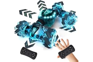 Tecnock 2025 Voiture Télécommandée avec Contrôle Gestuel 2.4GHz 4WD 360 ° Rotation RC Voiture Drift Car 3 Batterie Rechargeable Cascadeur pour Beaucoup de Terrains Cadeaux pour 4-10+ Garçons Filles