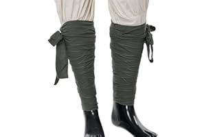BPURB 2pcs Medieval Mens Viking Long Puttees Leg Calf Wraps Belt LARP Pirate Cosplay Costumes (Army Green)