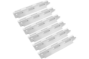 GFTIME 35.5CM Edelstahl Brennerabdeckung für EL Fuego Dayton 4 Brenner, Broil-Master Gasgrill 4+1, Flammenverteiler, BBQ Aromaschienen Zubehör, 6 Stück