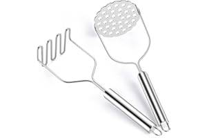 Presse Puree, Sopito Presse Pomme de Terre 2 piècespresse-Purée en Acier Inoxydable Lavable Au Lave-Vaisselle, Presse-Purée Pour Légumes et Fruits Potato Ricer Potato Masher