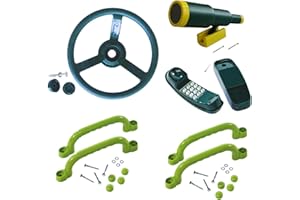 Luwecf Outdoor Garden Toy Playground Toy Set Kids Play House Accessories Outdoor Tree House Accessories Telescope Steering Wheel for Playground Treehouse for Kids Children Boys Girls Gift, A