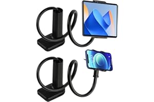 HEXINYIGJLY Gooseneck Tablet Holder-Phone Holder-2PCS-Flexible Tablet Stand,Sturdy Bed Desk Mount for Reading,Lazy Arm Tablets Mount 360 Adjustable Holder Clamp Bracket Bed for iPad Smartphone 4.7-10.1''