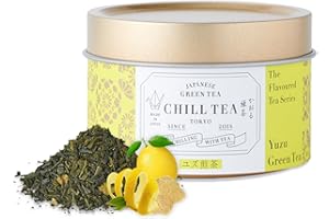 Thé vert au Yuzu de CHILL TEA Tokyo - Thé vert en feuilles 100 % japonais aux agrumes japonais - Riche en vitamines C et antioxydants - Saveur fruité et rafraichissante (30g)