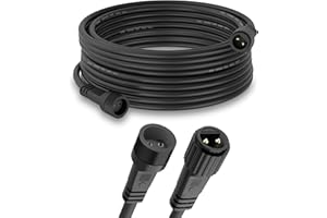 Rallonge Guirlande Exterieure 10M/33Ft, Dalugo 2 Broches IP65 Etanche à l'eau Câble de Rallonge Noir Anti-Corrosion pour Lumières G40, Guirlande Solaire Exterieur, Guirlande Lumineuse de Noël