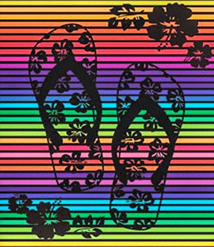 CONFORT HOME M.T. Toalla De Playa - Grand Caribe - 90 X 170 cm Algodón Egipcio100 Secado Rápido (11852 Chanclas)