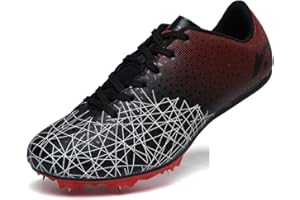 Mengxx Chaussures de Course D'athlétisme Sprint Hommes Baskets Antidérapantes à Pointes