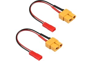 QIANRENON XT60 hembra a JST macho RC LiPo conector de carga de batería convertidor 22AWG JST enchufe a XT60 enchufe ESC cable adaptador para baterías modelo RC coche cuadricóptero, 10 cm, 2 unidades