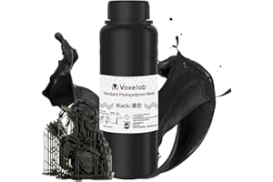 FILABEES Voxelab 3D Printer Resin，LCD UV-Curing Resin 405nm Standard Photopolymer Resin with High Precision and Quick Curing & Excellent Fluidity for LCD 3D Printing（500g Black）