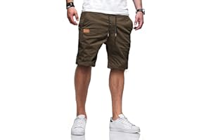 Jolicloth Mens Shorts Summer Cotton Casual Shorts with Drawstring Elastic Waist Pockets