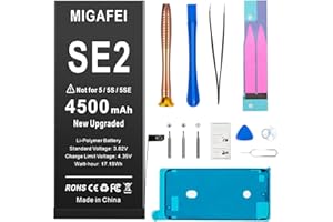 MIGAFEI Akku für iPhone SE2, YISHDA 4500mAh Li-Ionen-Polymer-Ersatzakku mit hoher Kapazität für iPhone SE 2020 Akku Modell A2275 A2296 A2298 mit professionellem Reparatur Set