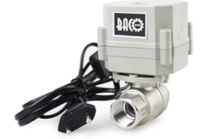 BACOENG Valvola Motorizzata AC110/230V 2 Vie 1" DN15 Acciaio Inox Elettrica Valvola a Sfera Motorizzata Elettrovalvola Con Spina NC