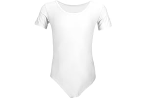 Aquarti Girls' Dance Bodysuit Short Sleeve Leotard