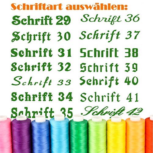 Besticken Sie Handtuch mit Namen oder mit Wunschtext bestickt , Saunatuch (70x200cm) in Schwarz - 7