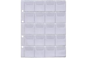 Larius Group 5 x Münzhüllen Münzalbum Münzblätter, 26 – 35-41 - 58 mm Ø Verschiedene Größen, Für Münzen, Gedenkmünzen, z.B. 2 Euro Münzen (20 Fächer bis 41 mm Ø)