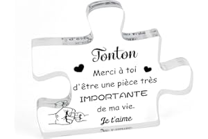 HISXIERNG Cadeau Fete des Peres Tonton Cadeau Tonton Anniversaire Cadeaux Fête des Pères Cadeau pour Tonton Acrylique Puzzle Idée Cadeaux Tonton Cadeau pour Un Tonton Cadeaux pour Tonton Anniversaire Tonton
