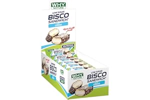 WHY NATURE BISCO SANDWICH - Barrette Proteiche – Biscotti Proteici Ricoperti di Cioccolato - Snack Proteici Gusto Cocco - Box da 21 Pezzi - 45 gr