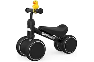 MHCYLION Kinder Laufrad ab 1 Jahr Balance Lauflernrad Spielzeug mit 4 Räder für 10-24 Monate Baby, Erst Rutschrad Fahrrad für Jungen Mädchen als Geschenke-Schwarz