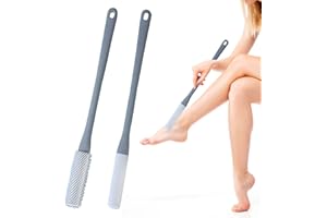 XQMMGO Cepillo de Ducha para Pies, 40 cm, Suave, Exfoliante Con Mango Largo para Masaje y Circulación Sanguínea (Gris)
