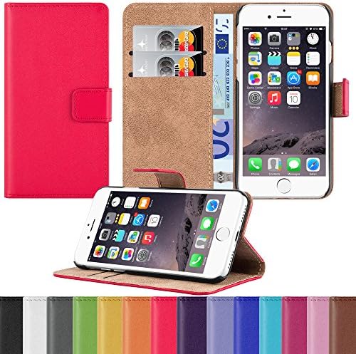 HANDYPELLE® Wallet Case for Apple iPhone 7 Plus in Red - Book Style Wallet Flip Cover PU-Leather Bookstyle