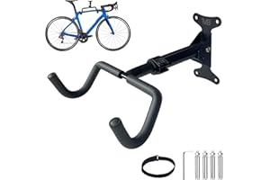 MAXBROTHERS Porta Bici da Muro-Portabici da Muro Pieghevole,Supporto Bici da Muro Salvaspazio con Ganci per Biciclette, Ideale per Garage,Casa o Cantina, per Mountain Bike e Bici da Corsa