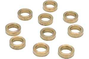 MICEL - 90721 - Ovalillos para Pernio de Puerta en Acero, Arandela para Bisagra, Acabado latonado, 10 unidades, 10,5 x 10,5 x 3 mm