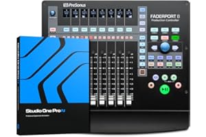 PreSonus FaderPort 8, Contrôleur de Mixage DAW pour Production Musicale avec Suite de Plug-Ins Studio Magic, DAW Studio One Artist, Bundle de Logiciels Pour Enregistrement, Diffusion et Podcasting
