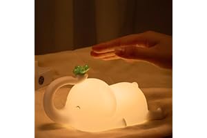 AUEZONA Luce Notturna Bambini Silicone, Lampada da Comodino Neonato con Funzione Timer, Ricaricabile Touch, Regalo per Neonato Ragazza Ragazzo
