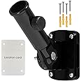 NQ Flag Pole Holder Adjustable, Flag Pole Bracket for Outside House Heavy Duty Aluminum, Multi-Position Flag Pole Mounting Bracket Rust Free with Hardwares, 1" Inner Diameter (Black)