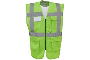 Expert Workwear Coloured Hi Vis Executive Vest High Viz Vests Zip with Pockets - 27 Colours