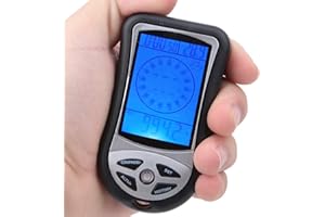 BOROCO Handheld Altimeter Meter Thermometer Electronic Navigation GPS Compass Weather Forecast Barometer with LED Backlight 8 in 1 multifunction meter