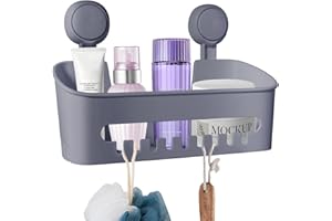 Uten Mensola Doccia con Ventosa, Portaoggetti Bagno Muro, Mensola Doccia Senza Foratura, Può Sopportare 10 kg, Mensola Bagno con Ventosa per Doccia Bagno Cucina, Per Doccia Accessori Shampoo Balsamo