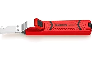 Knipex Pelamangueras con hoja de bisturí carcasa de plástico resistente a los golpes 165 mm 16 20 165 SB
