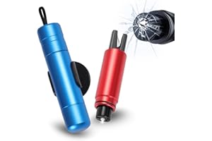 Sosayet 2 in 1 Taglia Cinture di Sicurezza e Rompivetro - 2 Pezzi di Martello di Sicurezza per Auto - Strumento di Emergenza Salvavita per Auto (Rosso+Blu)