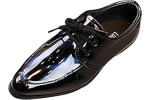MYLH Kinderschuhe Jungen Schnürhalbschuhe Festliche Lederschuhe Britischen Stil Anzug Schuhe Lackschuhe Kinder Performance Student Businessschuh Hochzeit Freizeitschuhe