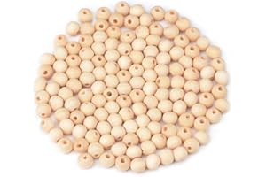 EVYIENEN 500 Stück x 8mm Natur Holzkugeln mit Loch，Groß Holzkugeln mit loch 2mm zum Basteln Auffädeln Armbänder Halsketten DIY Handwerk