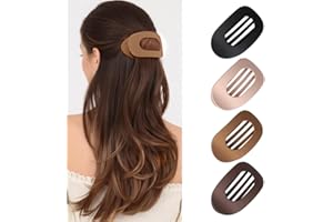 Hwsyin Haarklammer Groß,4 Stück Flache Haarklammern Damen,Rutschfeste & Französisch-Matt Elegant,Flat Claw Clip für Dickes oder Dünnes Haar,Entenschnabel haarspangen für Alltag,Sport, Autofahren (A)