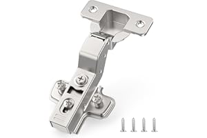 Furniware 2 Pezzi Cerniere a Scomparsa Incasso 3D con Chiusura Morbida - Angolo 45°-105°, Autochiudenti, Nichel Satinato, Clip-On, Acciaio Inox per Ante Armadio/Cucina