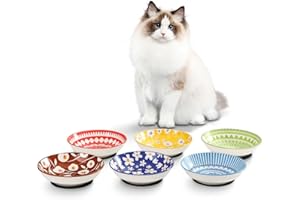 BATITIE Gamelle Chat Ceramique Gamelles Chats - Lot Bol Chat Porcelaine de Série Contes de Fées - Set Assiette Chat Coloré Design - Bol Nourriture Chat - Ecuelle pour Chat - Plat Pour Chat - 6 Pièces - 250 ml