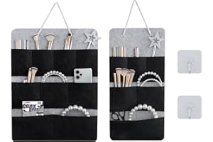CRITIVE-SHOP Sac De Rangement Suspendu En 2 Parties, Etagere Suspendue Fixation Murale, Sac De Rangement Suspendu, Étagère Suspendue Feutre Avec Plusieurs Poches Pour Les Clés Les Stylos Et Les Objets Hétéroclites