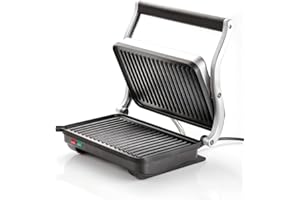 Judge Panini Press Grill, Sandwich Toaster and Toastie Maker, Indoor Health Grill with Floating Hinges and Easy Clean Non-Stick Griddle Plates, Removable Drip Tray, 1000W
