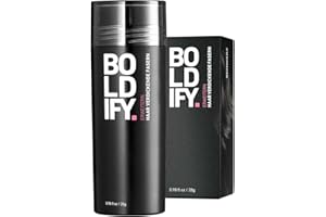 ‎BOLDIFY BOLDIFY Streuhaar für Dünner Werdendes Haar (Schwarz), Unsichtbar, Natürlich, Große Flasche, 28g, Kaschiert Haarausfall in 15 Sek, Haarverdichtung, Haarpuder für Feines Haar, Frauen/Männer