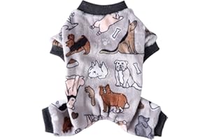 XIAOYU Ropa de Halloween para Mascotas Navidad Abrigo de Perrito de Terciopelo Peludo Pijamas para Perros Ropa de Clima Frío para Mascotas Ropa para Gatos, patrón Animal