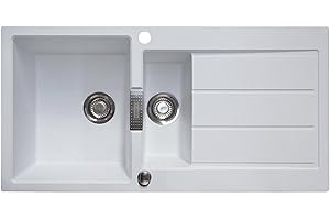 Franke Sirius S2D651PW 1.5 Bowl Tectonite Reversible Polar White Kitchen Sink