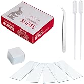 Square Microscope Slides - 150 Smooth White Microscope Slides, Standard Microscope Coverslips, Polished Edge Slides for Lab R